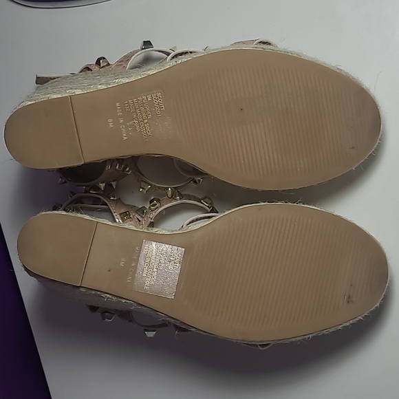Steven New York Scoutt Neutral Wedge Espadrille Studded Sandale used G/Con.Si 8M - Picture 7 of 7